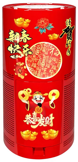 煙花泡泡機 帶音樂燈光 電池款 紅色 附裝飾貼紙 1個