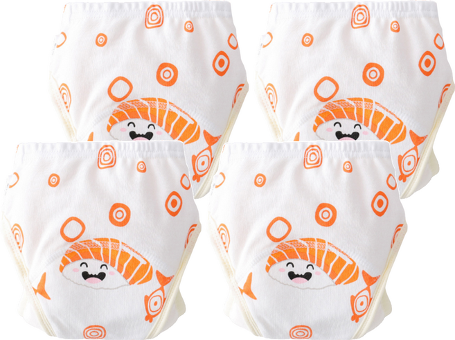加厚6層學習褲/尿布褲, 蝦子壽司, 4件