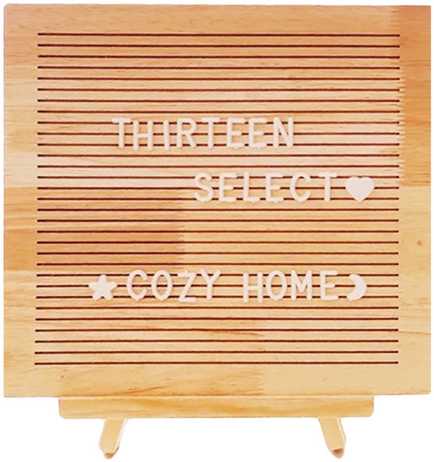 原木字母留言板 帶原木支架, 1個