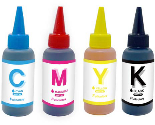 풀컬러즈 캐논 / HP / 삼성 / 엡슨 / LG / 브라더 호환리필잉크 100ml x 4종, 혼합색상, 1세트