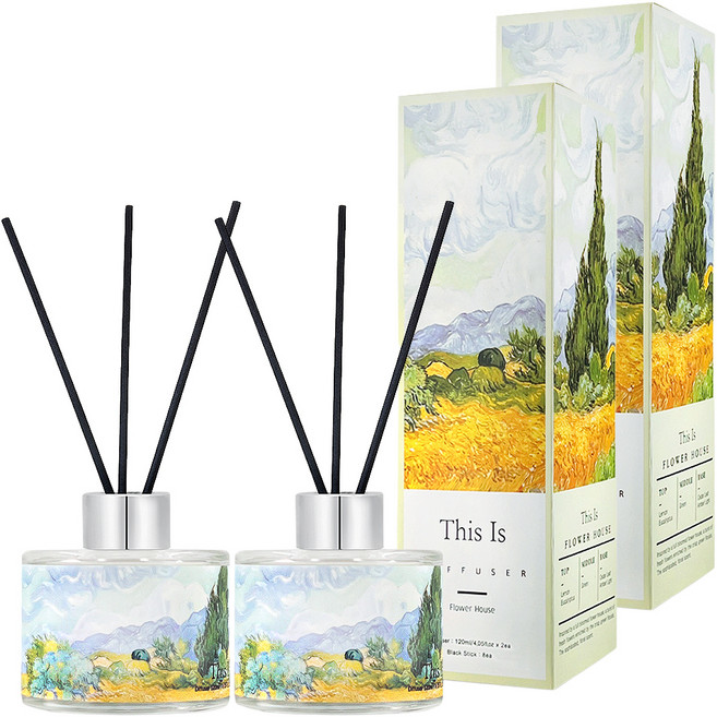 디스이즈명화 디퓨저, 플라워하우스, 120ml, 4개