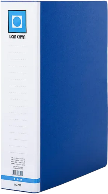 Lan CHYn 連勤牌文具 三孔有耳圓型夾 LC-770, 藍色, 1個