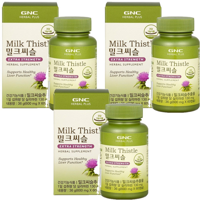 GNCHERBALPLUS 밀크씨슬, 60정, 3개