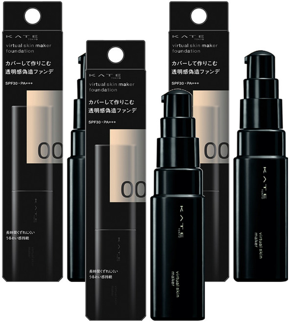 KATE 凱婷 台灣公司貨 幻象零瑕粉底液 25ml, 00, 3個