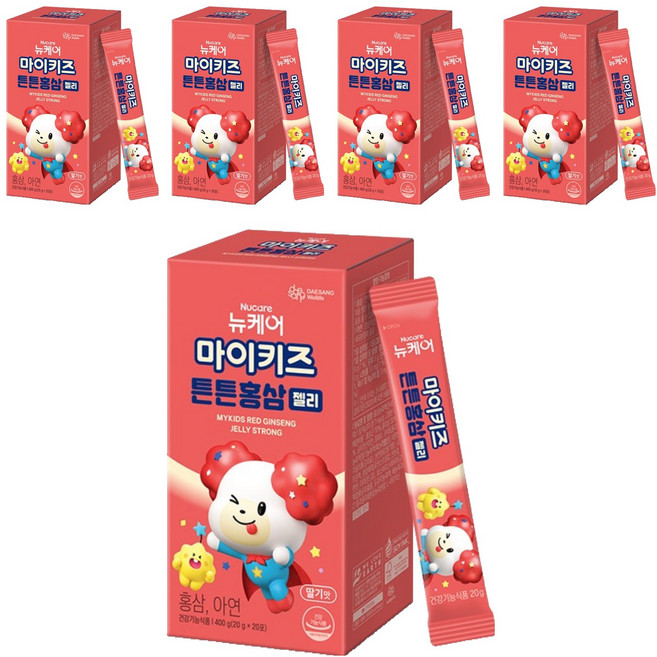 마이키즈 정품 튼튼홍삼 젤리, 20회분, 5개
