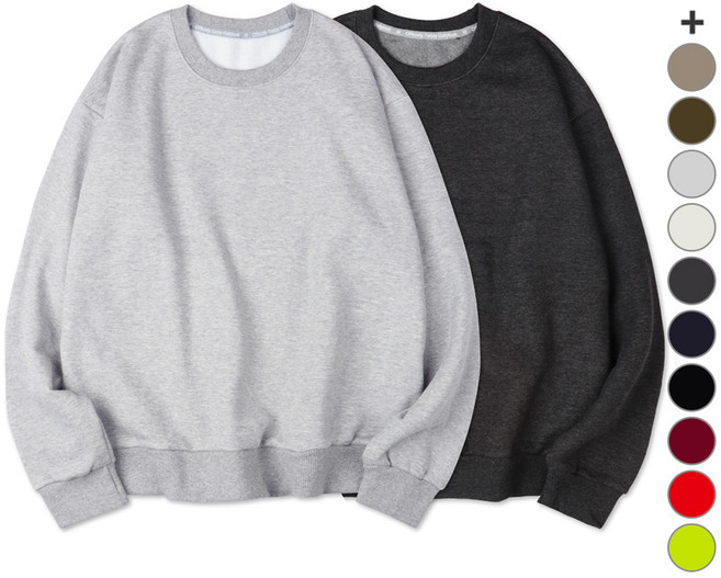 벤힛 남녀공용 특양면 소프트 기모 맨투맨 2p 세트