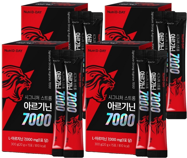 뉴트리디데이 시그니처 스트롱 아르기닌 7000 액상스틱 15p, 300g, 4개