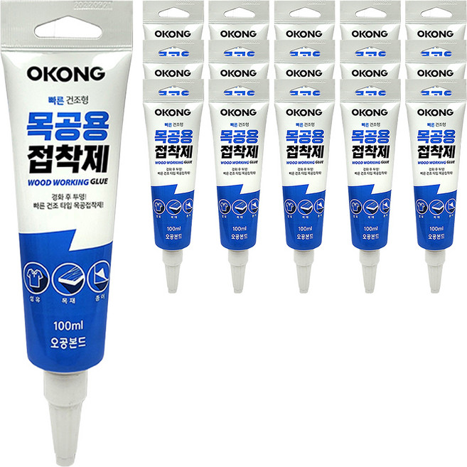 오공 빠른 건조형 목공용 접착제 100ml, 16개