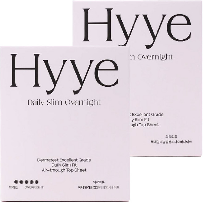 혜 데일리슬림 생리대 날개형, 오버나이트, 12개입, 2개