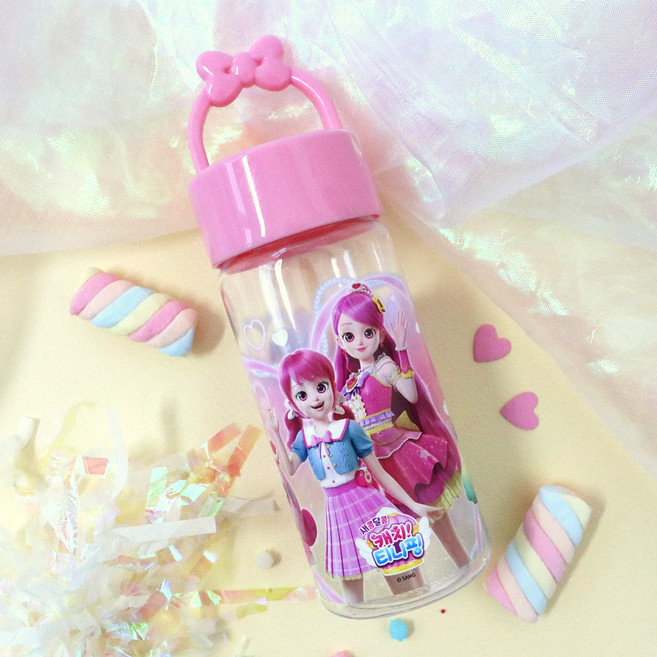 르번 새콤달콤 캐치 티니핑 리본 손잡이보틀 하츄핑, 혼합색상, 380ml, 1개