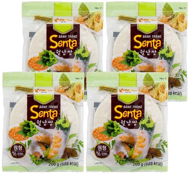 TAIKY food 財記粉業 越南春捲皮 圓形 16cm, 4個, 200g