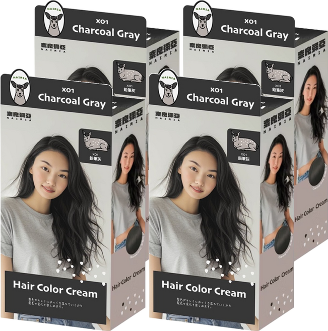 NAIRIA 奈良彌亞 護髮染 X01, 4個, 鉛筆灰