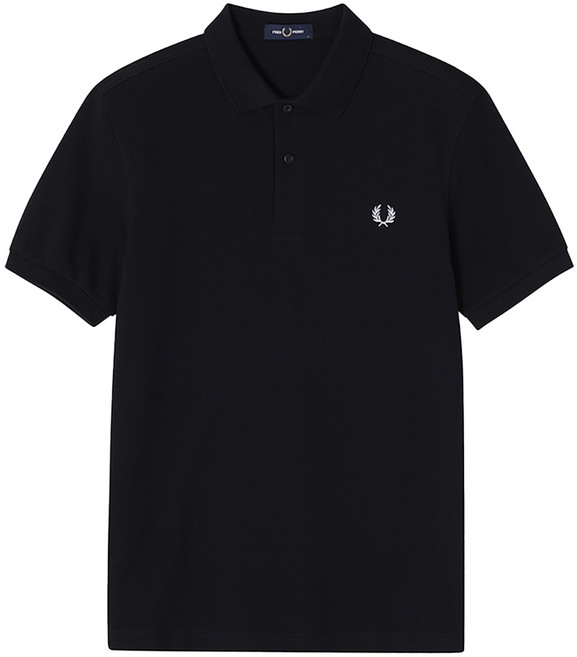 FRED PERRY 男女通用素色Polo短袖T恤 M6000, Black + White