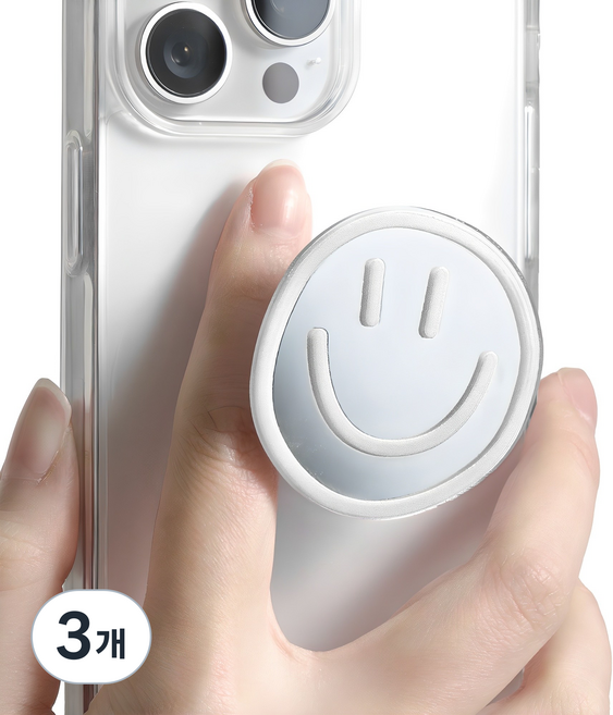 누아트 미러 그립 스마트톡, 스마일 화이트, 3개