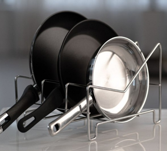 요고모지 304 스테인레스 후라이팬 정리대, 1개, 3단