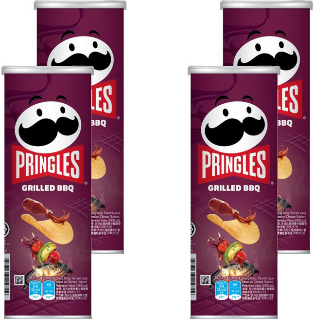 PRINGLES 品客 洋芋片 碳烤BBQ口味, 102g, 4罐