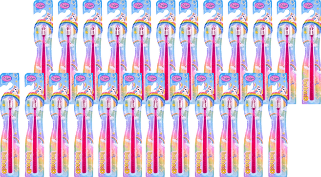 bebeD 초콜릿도 잘 닦이는 칫솔, 반짝이핑크, 6개입, 4개