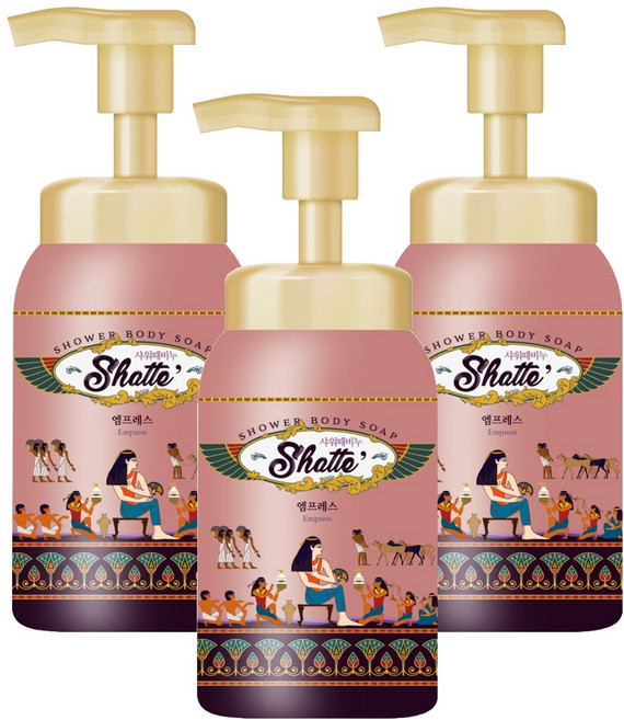 샤워때비누 프리미엄 버블 바디워시 엠프레스, 3개, 600ml