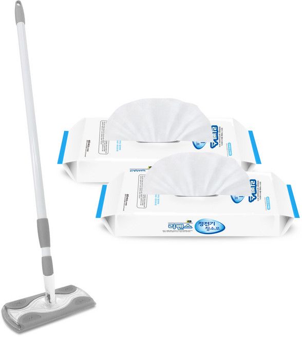 리벤스 막대걸레 + 정전기 청소포 120매, 1세트