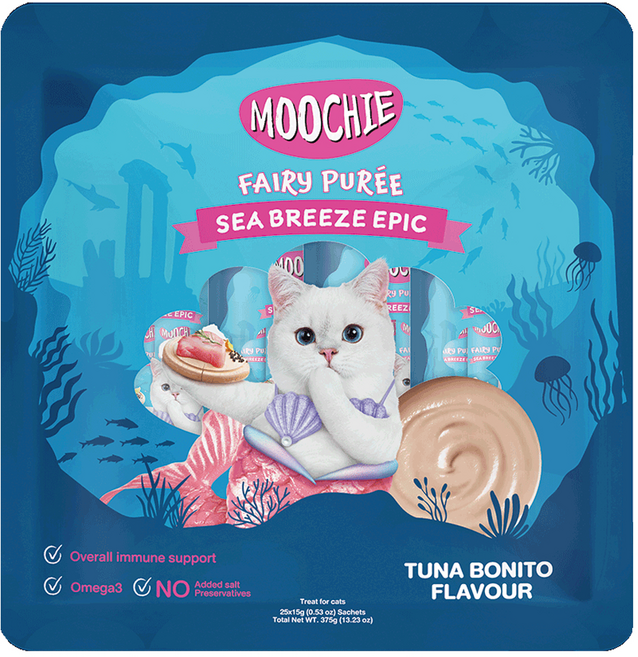 MOOCHIE 姆吉 海鮮饗宴貓肉泥 CT7 25條, 鮪魚鰹魚, 375g, 1袋