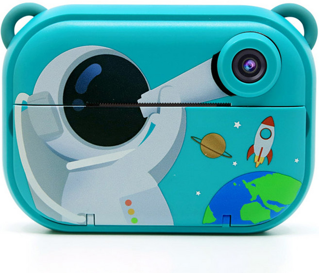 씽크리브 아동용 롤링 디지털카메라 그린 우주인, 1개, TL-KIC01