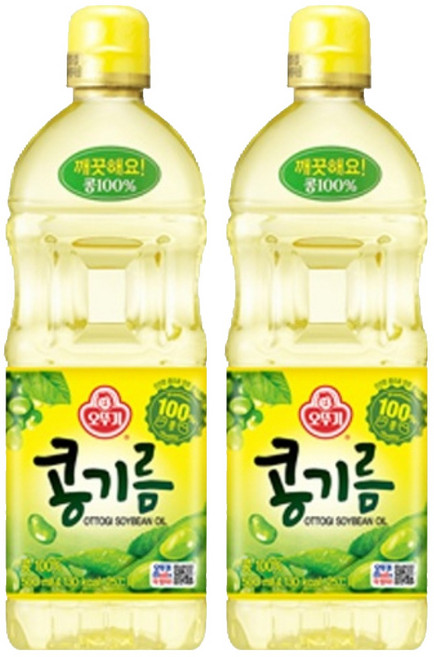 오뚜기 식용유 콩기름, 500ml, 2개