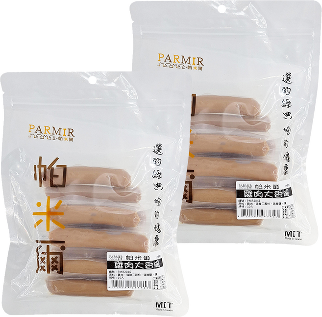 PARMIR 帕米爾 台灣公司貨 雞肉大香腸 犬貓用 10入, 雞肉, 2袋, 500g