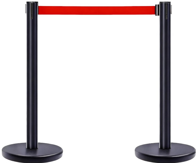 TiS 실속 일체형 스텐 벨트 차단봉 세트, 블랙바디 + 레드벨트, 2세트