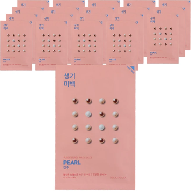 홀리카홀리카 퓨어 에센스 마스크 시트 진주 23ml, 1개입, 20개 - 쿠팡