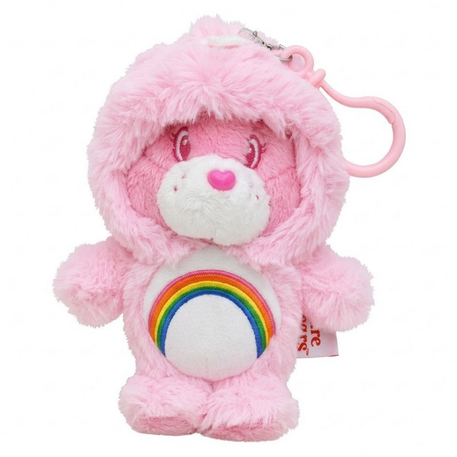 Care Bears 療癒立體造型絨毛公仔鑰匙圈掛飾, 18cm, 恐龍粉, 1個