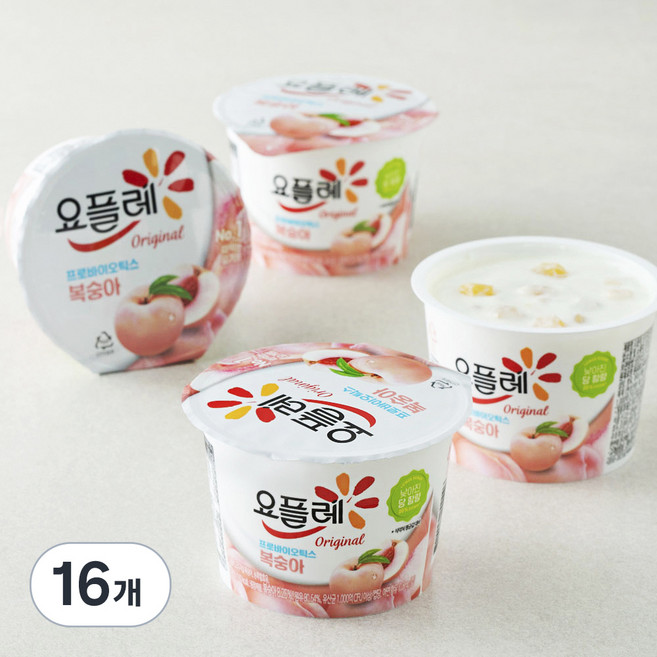 요플레 오리지날 복숭아 4p, 720g, 4개