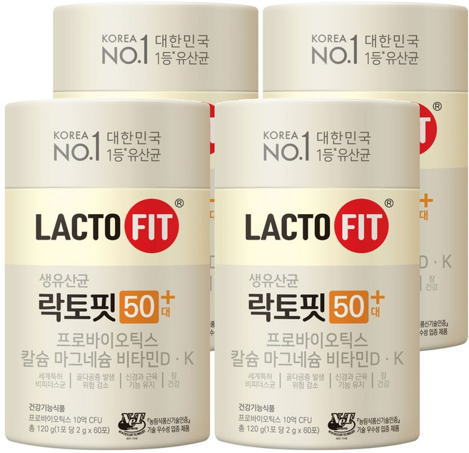 락토핏 50대 유산균, 120g, 4박스
