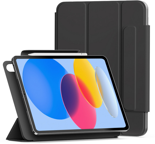 신지모루 마그네틱 폴리오 펜슬 커버 태블릿PC 케이스, 블랙, 1개