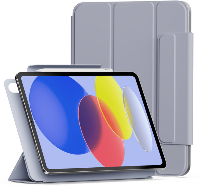 신지모루 마그네틱 폴리오 펜슬 커버 태블릿PC 케이스, 라벤더 퍼플, 1개