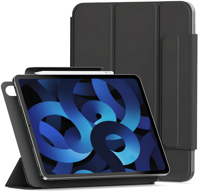 신지모루 마그네틱 폴리오 펜슬 커버 태블릿PC 케이스, 블랙, 1개