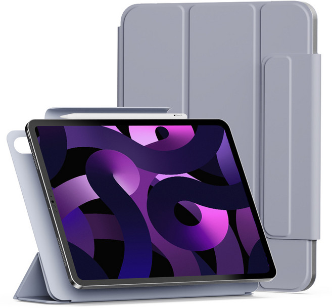 신지모루 마그네틱 폴리오 펜슬 커버 태블릿PC 케이스, 라벤더 퍼플, 1개