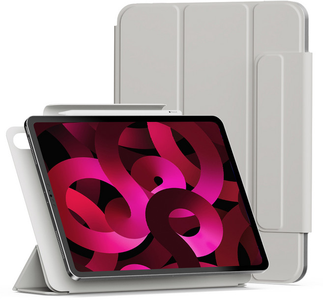 신지모루 마그네틱 폴리오 펜슬 커버 태블릿PC 케이스, 웜 그레이, 1개