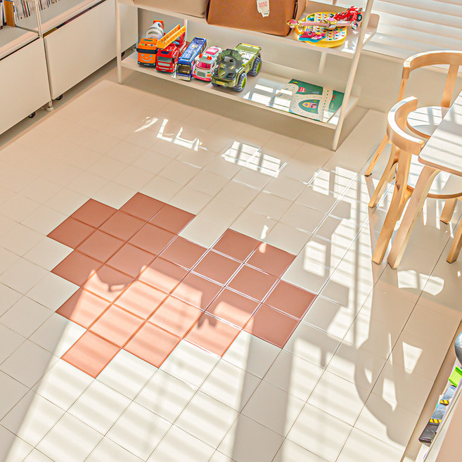 아임홈리빙 이지닷 인테리어 데크타일, 화이트 + 코랄, 72개