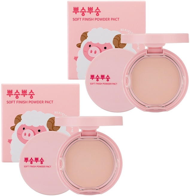 미팩토리 뿌숭뿌숭 파우더 팩트 9g, 핑크, 2개