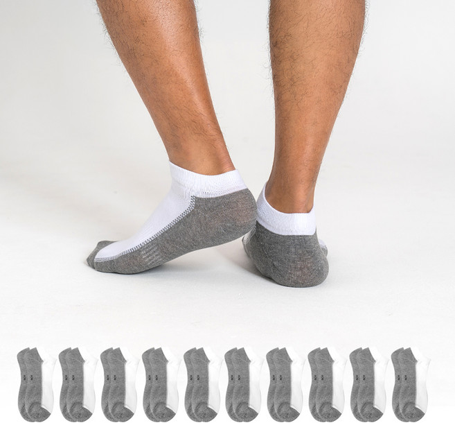 에이원패션 남성용 실속형 투칼라 스니커즈 양말 10켤레