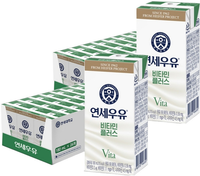 연세우유 비타민플러스, 180ml, 48개