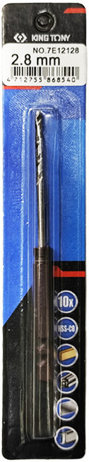 KING TONY 金統立 雙溝六角柄 不鏽鋼鑽頭 KT7E12128-1 2.8mm, 1支