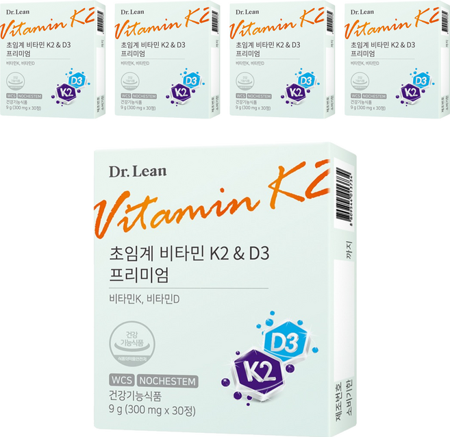 닥터린 초임계 비타민K2 & D3 프리미엄, 30정, 5개