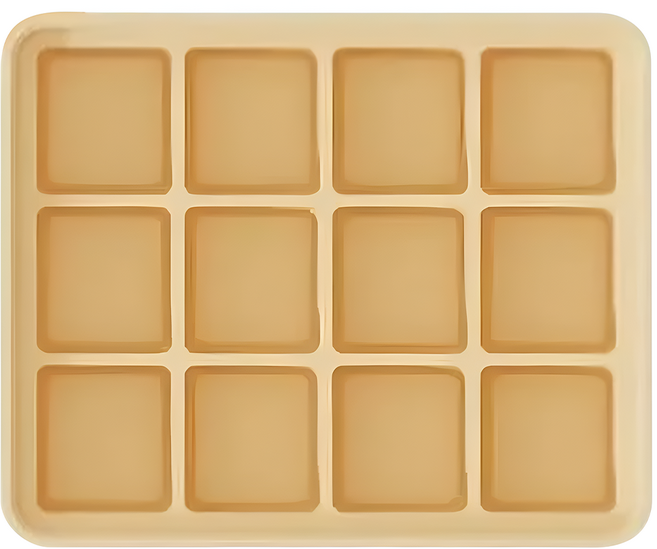 MOYUUM 韓國 白金矽膠副食品分裝盒 12格, 360ml, 1個, 奶油黃