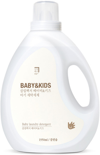 살림백서 베이비 앤 키즈 아기 세탁세제 1950ml, 1.95L, 1개