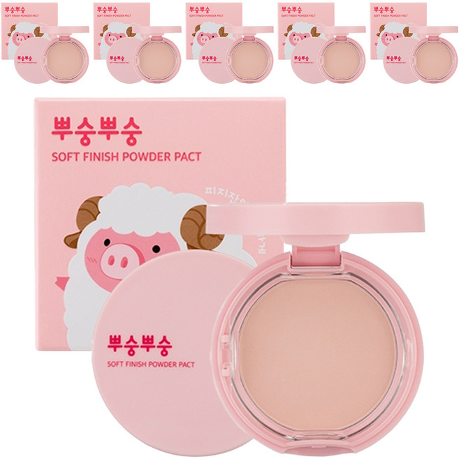 미팩토리 뿌숭뿌숭 파우더팩트 9g, 핑크, 6개