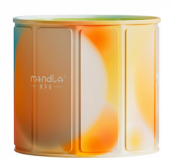 mAndLA 漫多拉 折疊收納免安裝泡澡桶, 幻彩藍橙, 1個