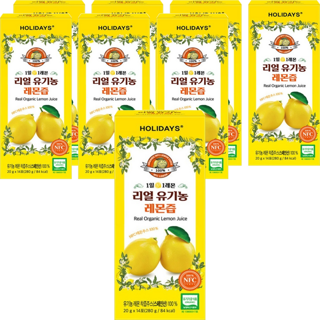 HOLIDAYS NFC檸檬汁隨身包 14條入, 280g, 8盒