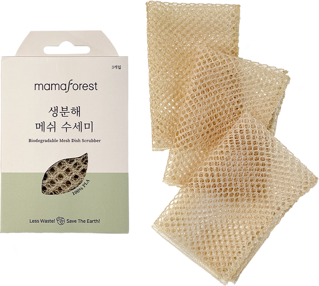 마마포레스트 생분해 메쉬 수세미, 3개입, 1개