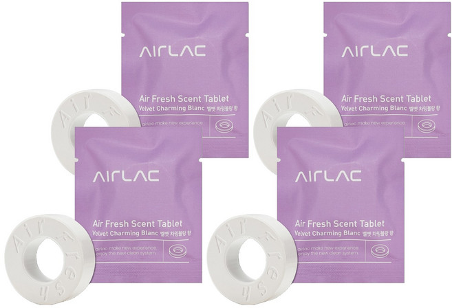 에어락 에어후레쉬 향기타블렛 방향제 벨벳차밍블랑향 리필, 7g, 4개, 벨벳 차밍블랑 향